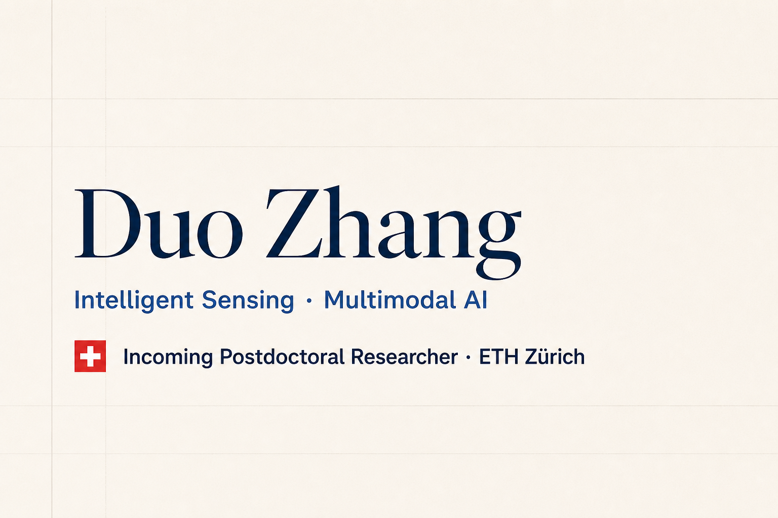 Duo Zhang (张舵) · Intelligent Sensing & Multimodal AI